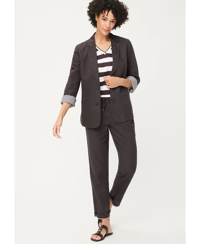 Olsen Women's Classic Cotton Linen Blazer