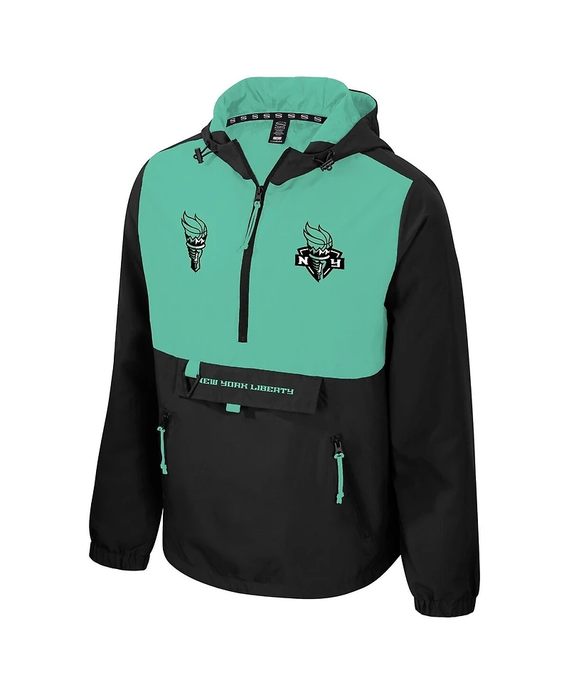 Stadium Essentials Men's and Women's Black/Mint New York Liberty Legends Challenger Quarter-Zip Jacket