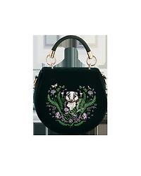 Fable England Badger Embroidered Top Handle Saddle Bag