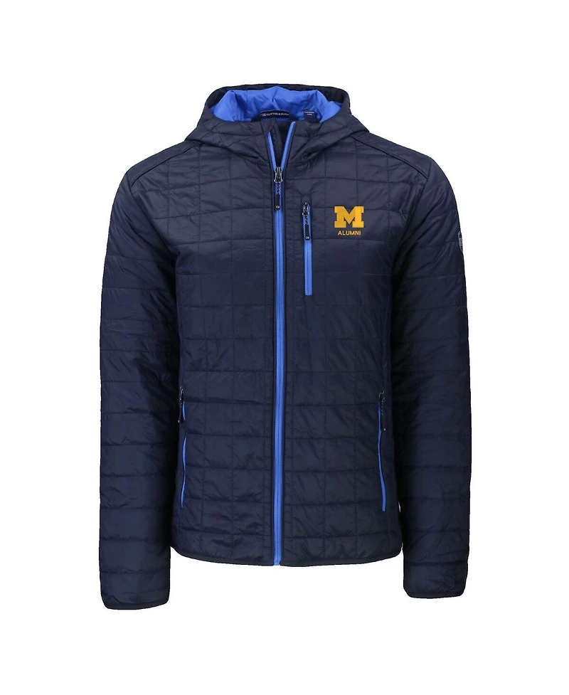Cutter & Buck Men's Cutter & Buck Navy Michigan Wolverines Rainier Eco PrimaLoft Hooded Full-Zip Jacket