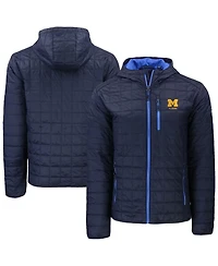 Cutter & Buck Men's Cutter & Buck Navy Michigan Wolverines Rainier Eco PrimaLoft Hooded Full-Zip Jacket