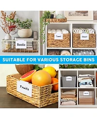 Danrong Basket Labels Clip On, Removable Storage Bin Labels with Markers and Wipe,Kitchen Pantry