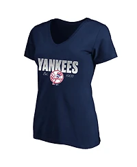 Fanatics Women's Profile Navy New York Yankees Plus Wordmark V-Neck T-Shirt
