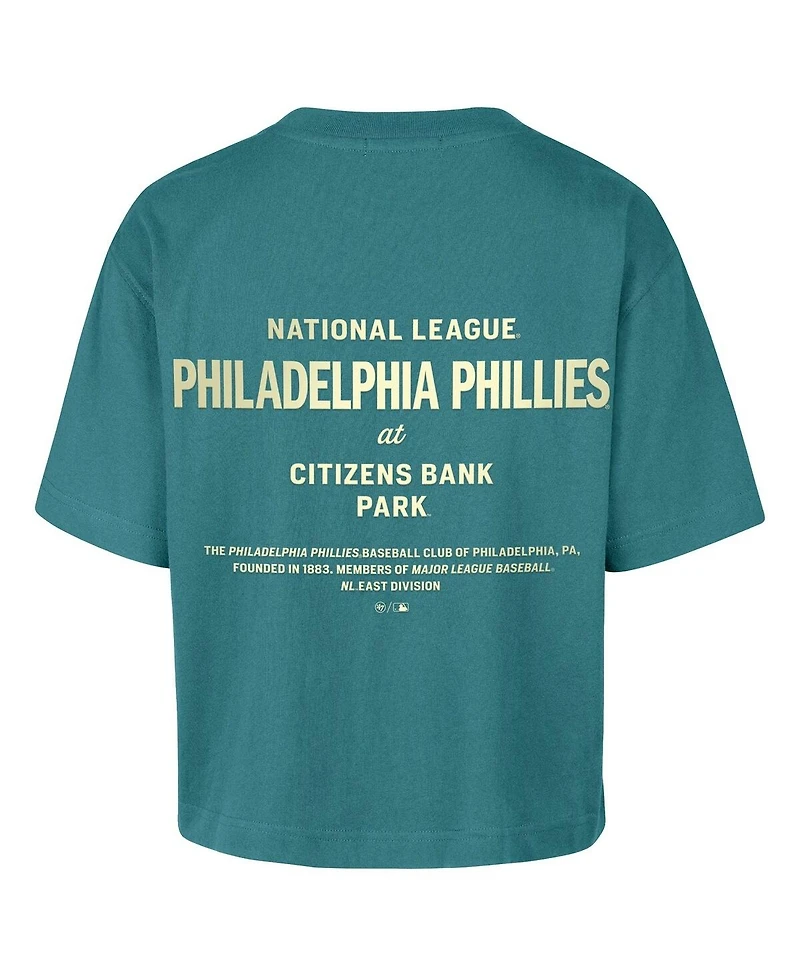'47 Brand Women's Teal Philadelphia Phillies Plus Leon City Cropped T-Shirt