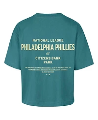 '47 Brand Women's Teal Philadelphia Phillies Plus Leon City Cropped T-Shirt