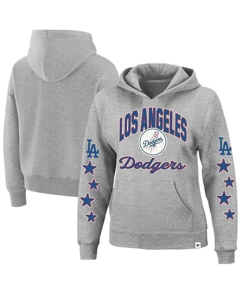 '47 Brand Women's Heather Gray Los Angeles Dodgers Plus Starry Eye Hoodie