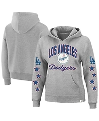 '47 Brand Women's Heather Gray Los Angeles Dodgers Plus Starry Eye Hoodie