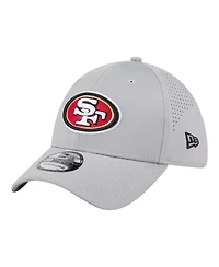 New Era Men's Gray San Francisco 49ers Perforated 39THIRTY Flex Hat