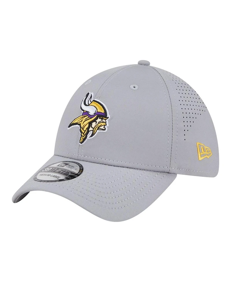 New Era Men's Gray Minnesota Vikings Perforated 39THIRTY Flex Hat