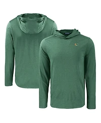 Cutter & Buck Men's Green Miami Hurricanes Coastline Epic Comfort Eco Long Sleeve Hoodie T-Shirt
