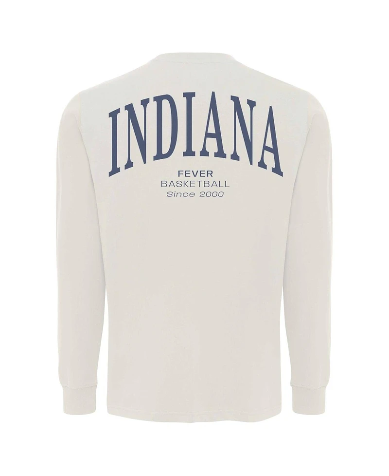Sportiqe Men's and Women's Cream Indiana Fever Athletic Club Collection Sherwood Relaxed Fit Premium Long-Sleeve T-Shirt