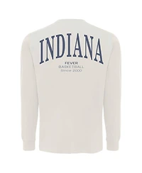 Sportiqe Men's and Women's Cream Indiana Fever Athletic Club Collection Sherwood Relaxed Fit Premium Long-Sleeve T-Shirt