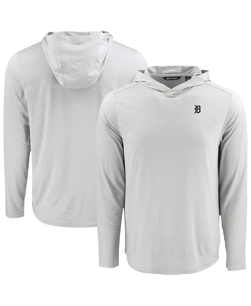 Cutter & Buck Men's Gray Detroit Tigers Coastline Epic Comfort Eco Long Sleeve Hoodie T-Shirt