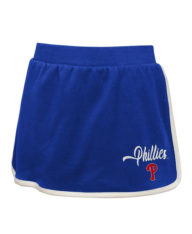 Outerstuff Big Girls 2-Piece Royal Philadelphia Phillies Base Trainer Johnny Polo Shirt and Skort Set