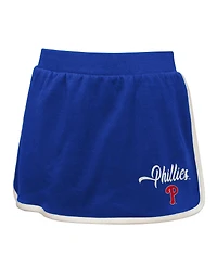 Outerstuff Big Girls 2-Piece Royal Philadelphia Phillies Base Trainer Johnny Polo Shirt and Skort Set