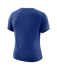 Nike Women's Blue New York Knicks Courtside Modest Cropped Tri-Blend T-Shirt