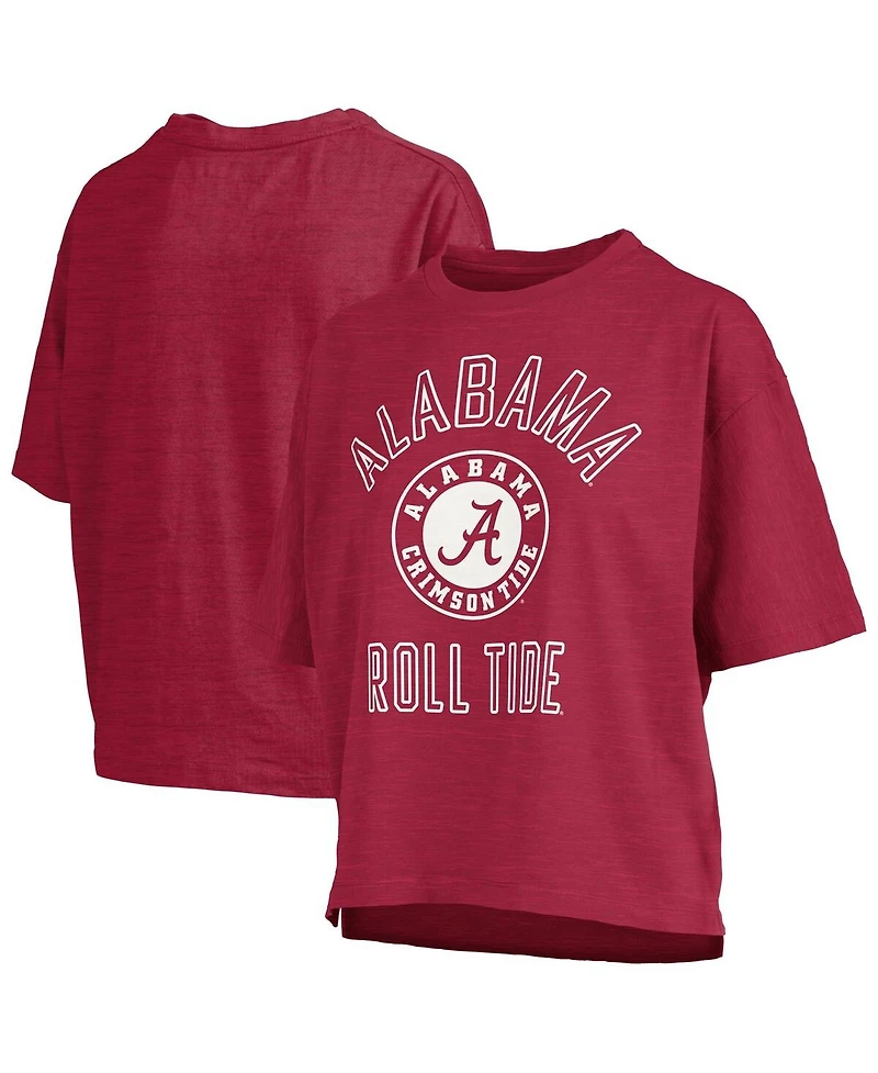 Pressbox Women's Crimson Alabama Tide Motley Crew Bishop Waist Length Oversized Slub T-Shirt