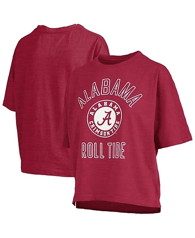 Pressbox Women's Crimson Alabama Tide Motley Crew Bishop Waist Length Oversized Slub T-Shirt