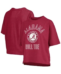 Pressbox Women's Crimson Alabama Tide Motley Crew Bishop Waist Length Oversized Slub T-Shirt