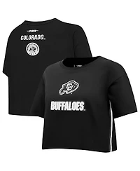 Pro Standard Women's Black Colorado Buffaloes Rhinestone Boxy Cropped T-Shirt