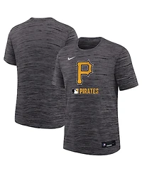 Nike Big Boys and Girls Black Pittsburgh Pirates Authentic Collection Velocity Performance T-Shirt