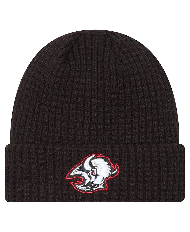 New Era Men's Black Buffalo Sabres Waffle Cuffed Knit Hat