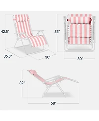 Best Choice Products Set of 2 Extra Wide Zero Gravity Lounge Chair Recliners w/ Cup Holder