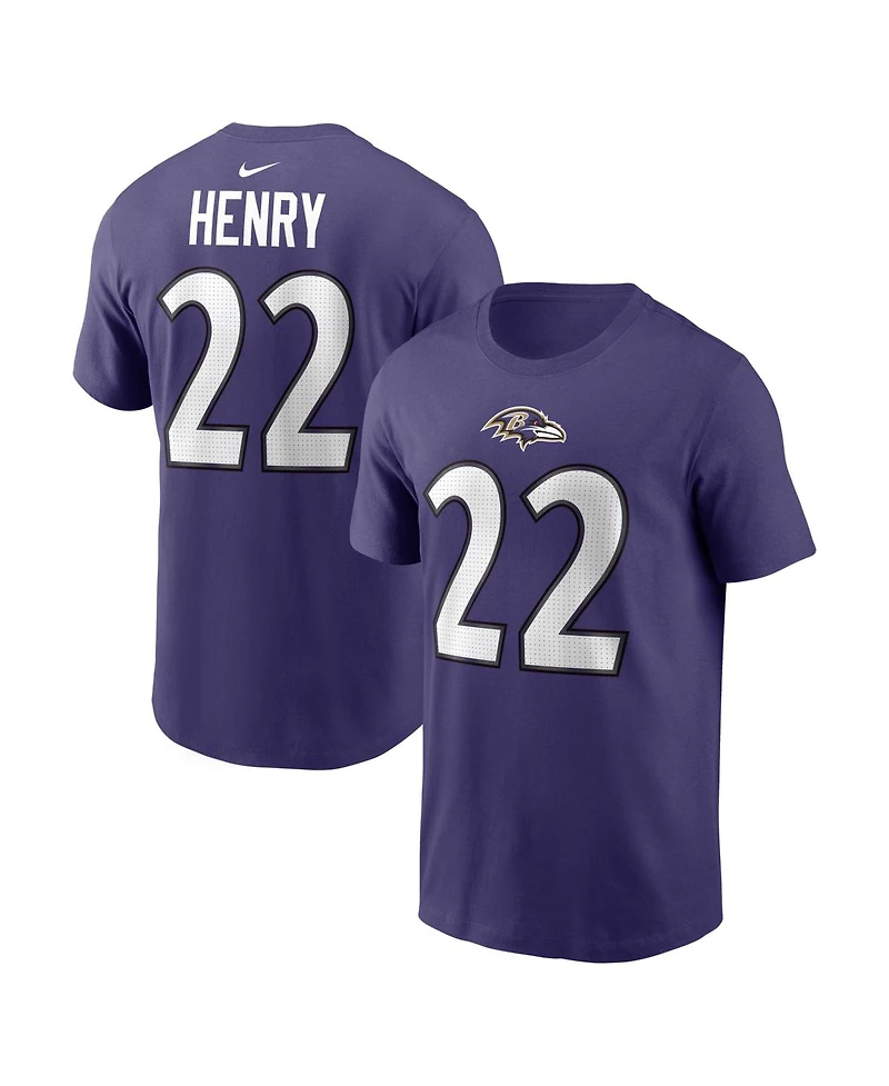 Nike Men's Derrick Henry Purple Baltimore Ravens Name and Number T-Shirt