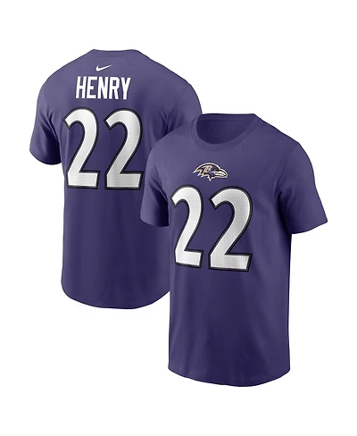 Nike Men's Derrick Henry Purple Baltimore Ravens Name and Number T-Shirt