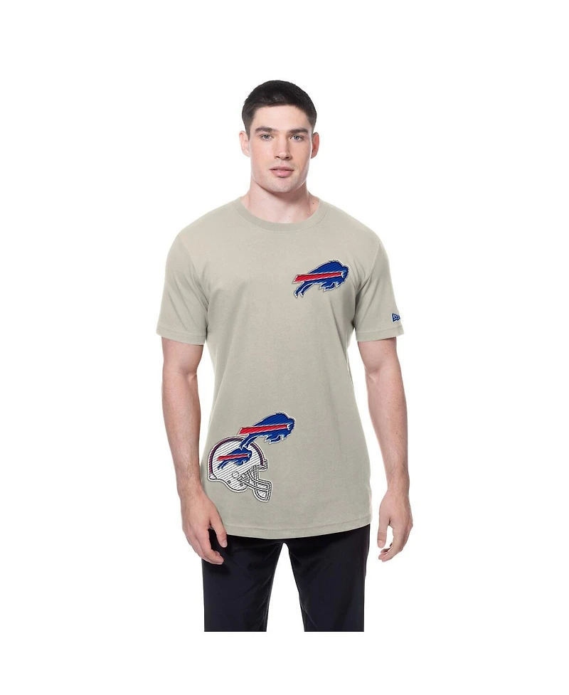 New Era Men's Light Beige Buffalo Bills Multi Patch T-Shirt