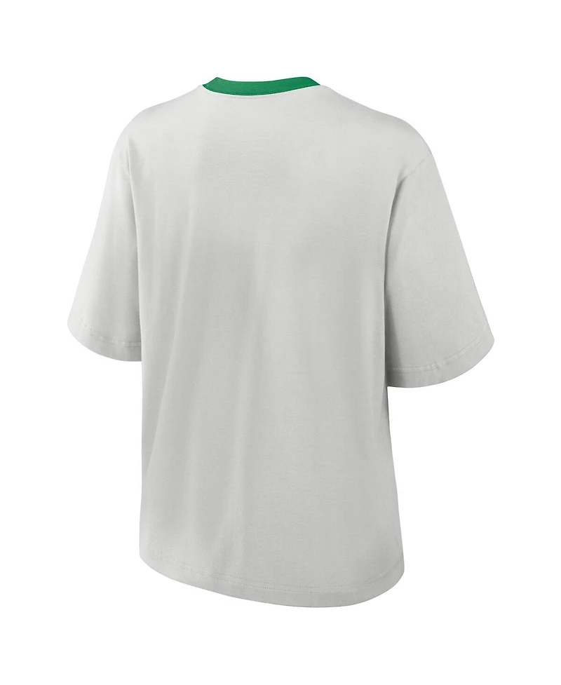 Nike Women's Gray Oregon Ducks Legacy Arch Script Boxy T-Shirt