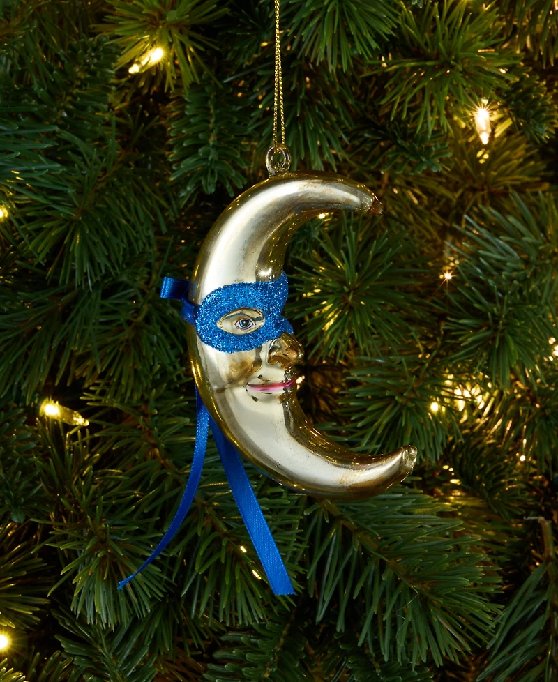 Holiday Lane Celestial Gems Glass Moon Ornament, Macy's Exclusive