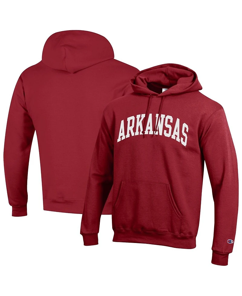 Champion Men's Cardinal Arkansas Razorbacks Basic Arch Fleece Pullover Hoodie