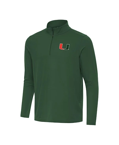 Antigua Men's Hunter Green Miami Hurricanes Intent Quarter-Zip Sweatshirt