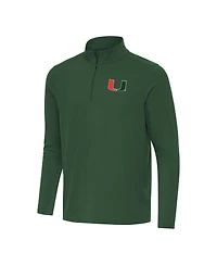 Antigua Men's Hunter Green Miami Hurricanes Intent Quarter-Zip Sweatshirt