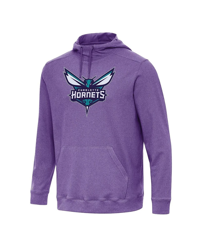 Antigua Men's Heather Purple Charlotte Hornets Cloud Pullover Hoodie