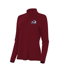 Antigua Women's Burgundy Colorado Avalanche Intent Quarter-Zip Sweatshirt
