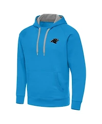 Antigua Men's Blue Carolina Panthers Brushed Carbon Victory Pullover Hoodie