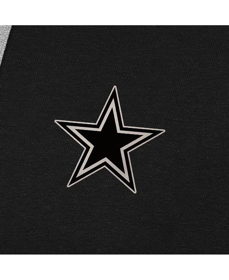 Antigua Men's Black Dallas Cowboys Brushed Carbon Victory Pullover Hoodie