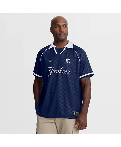 Fanatics Men's Navy New York Yankees Homerun Raglan V-Neck Polo Shirt