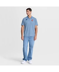 Nike Men's Light Blue Chicago Cubs Cooperstown Collection Dri-fit Victory Striped Polo Shirt