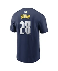 Nike Men's Alec Bohm Navy Philadelphia Phillies City Connect Name and Number T-Shirt