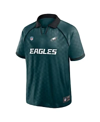 Fanatics Men's Midnight Green/Black Philadelphia Eagles Homerun Raglan V-Neck Polo Shirt