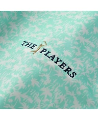 FootJoy Men's Teal The Players Hidden Palm Print Lisle Polo Shirt