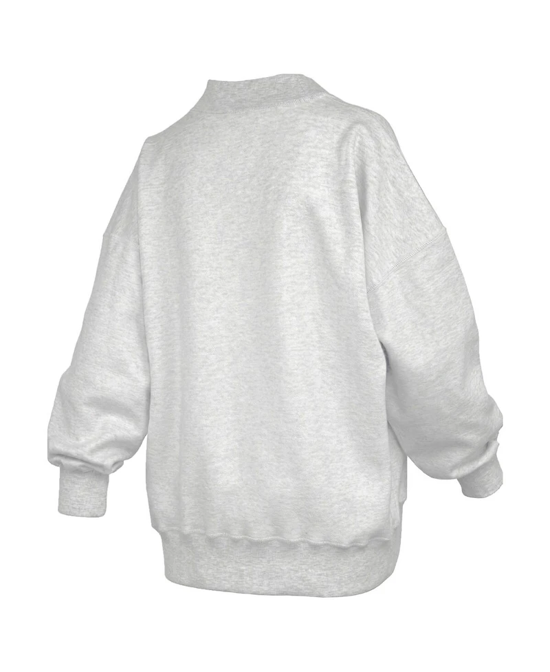 Pressbox Women's Heather Gray Michigan Wolverines Reversible Sweatshirt