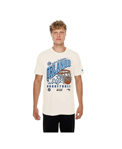 New Era Men's Cream Orlando Magic Oversized City Edition Remix Vintage T-Shirt