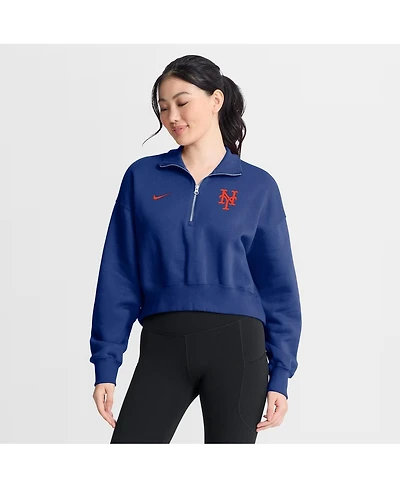 Nike Women's Royal New York Mets Primetime Phoenix Fleece Half-Zip Sweatshirt