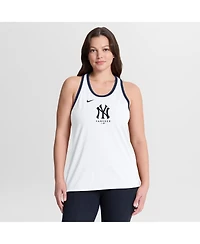 Nike Women's White New York Yankees Tri-Blend Dri-fit Racerback Tank Top
