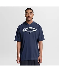 Nike Men's Navy New York Yankees Arched Wordmark Tri-Blend Hooded T-Shirt