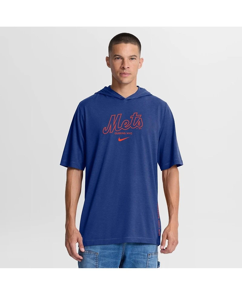 Nike Men's Royal New York Mets Arched Wordmark Tri-Blend Hooded T-Shirt